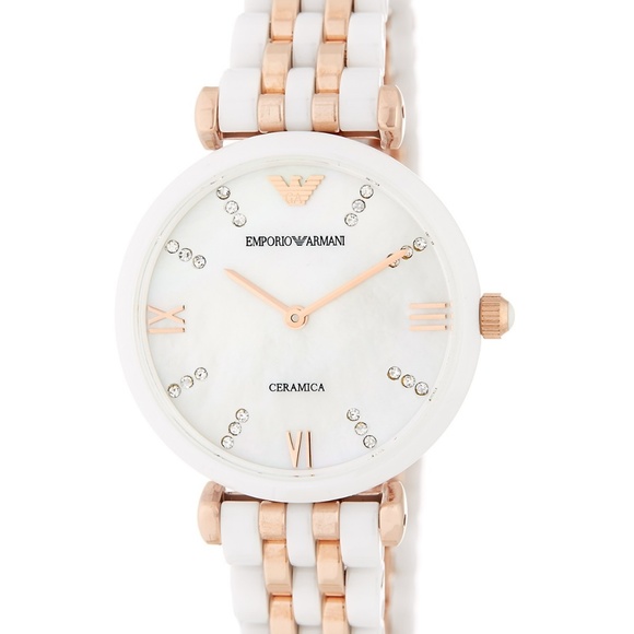 Emporio Armani White Strap Gianni T-bar Watch main image 4